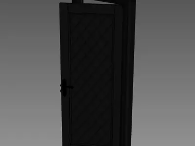 OrgaDoor two wooden doors with metal handles 3D model
