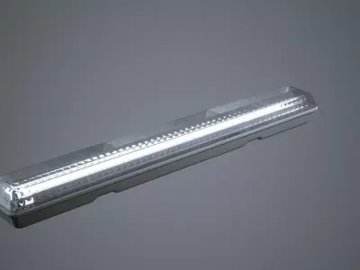 Fluorescent Light Strip Low-poly 3D model