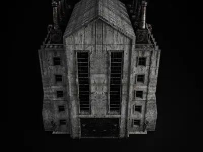 INDUSTRIAL SCIFI BUILDING 02 Low-poly 3D model