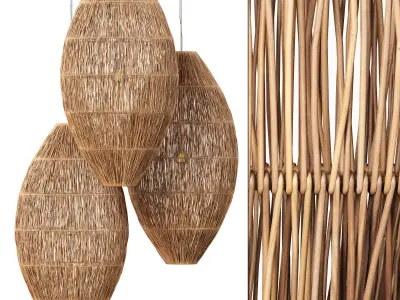 Lamp wicker n35a 3D model