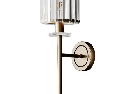 Crystal Block Gold Wall Sconce 3D model