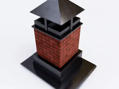 Chimney with skylight 3d model  Low-poly 3D model