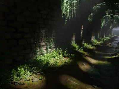 Tunnel Ruins Scene 3D model