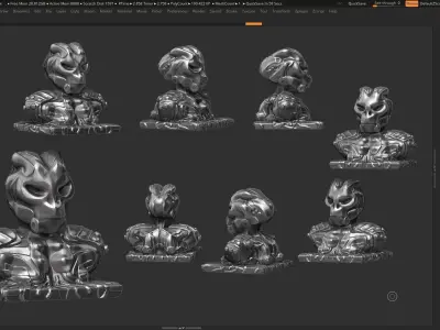 robot head bust 08 3d print model 3D print model