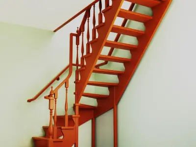 Ladder-L orange staircase 3D model