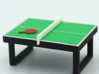miniature Ping pong table with sliding legs multi-color print  3D print model