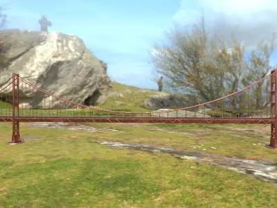 Golden Gate Bridge  Low-poly 3D model