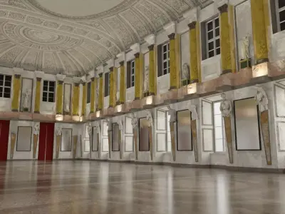 3d model Sala Cariatidi palazzo reale Milano 3D model