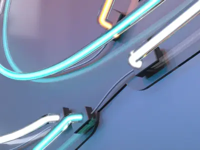 Sunset Wave - Neon Sign 3D model