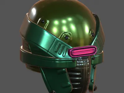 Helmet plastic mask protection  Low-poly 3D model Low-poly 3D model