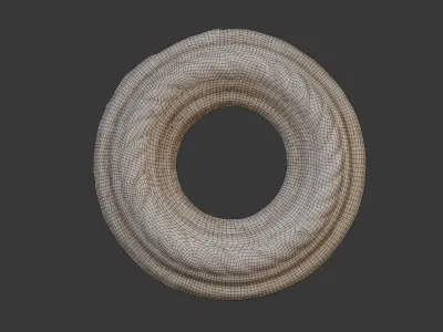  Circular Plaster Rosette Scan Low-poly 3D model