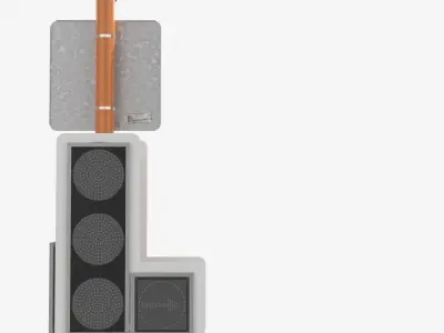 LED Traffic Light Low-poly 3D model