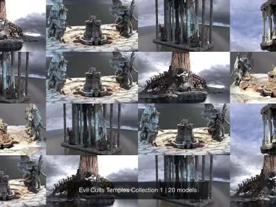Evil Cults Temples Collection 1 3D Model Pack