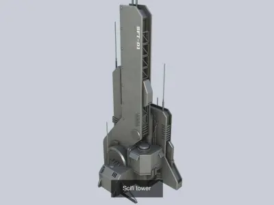 Scifi tower collection 3D Model Pack