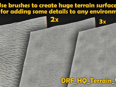 Ultra HQ Terrain Seamless Sculpt Zbrush brushes and Alphas Vol6 3D model