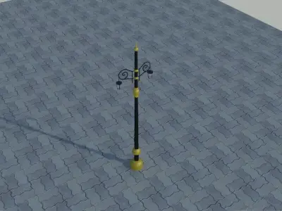 spiral street lamp 3D model