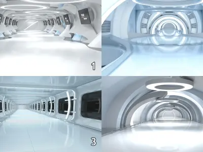  Sci-Fi Futuristic Corridor Collection 