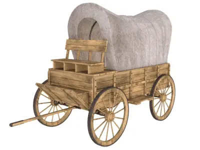 wooden wagon collection 3D model
