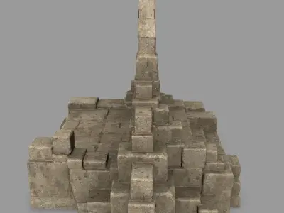 gate 3 stone archway Low-poly 3D model