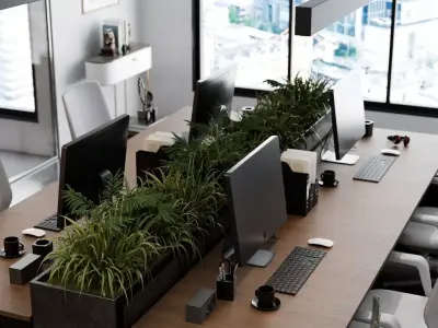 Modern Boss Office blender 3d  Low-poly 3D model