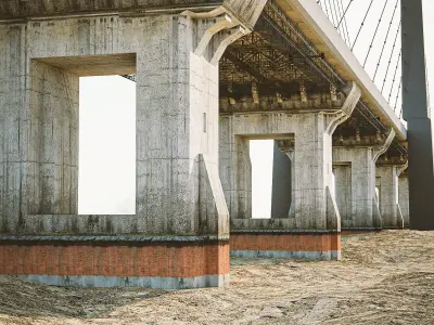 Bridge in desert 3D model