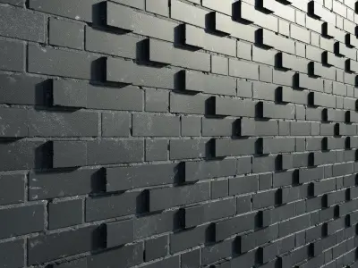 Bricks vol01 Black 8K Seamless PBR Materials Texture
