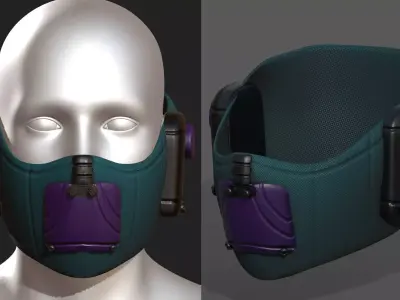 Gas mask respirator scifi futuristic 3d Artist  Low-poly 3D model get