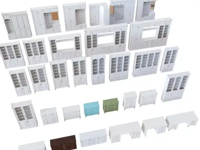 Furniture set wardrobe with doors and drawers 3D model