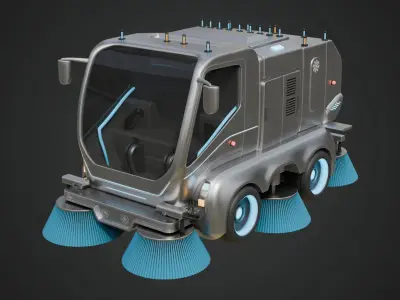 Futuristic Street Sweeper  3D model