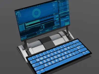 Professional 3D Sci-Fi Laptop Model Low-poly 3D model