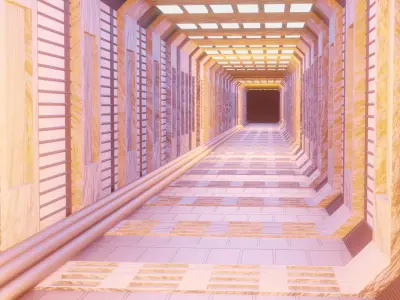scifi tunnel Low-poly 3D model