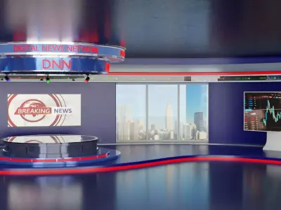 Virtual TV News Studio 3D model order