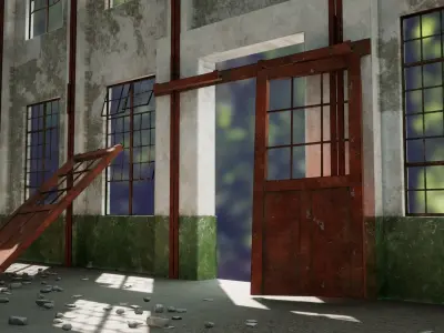 Modular Old Power Plant - 65 Modular Assets Pack Low-poly 3D model