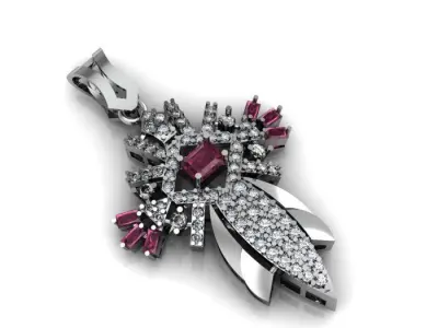 daimond and ruby pandant 3D print model