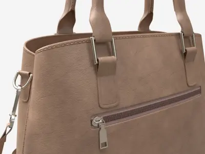 Women summer shoulder bag light brown 3D model