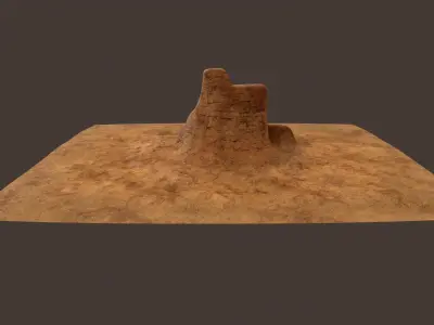 Desert Cliff Low-poly 3D model