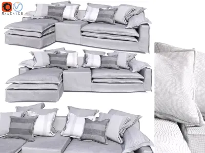 Jan New Sofa by Linteloo Grey 3D model