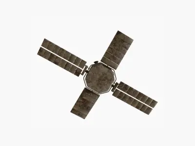 Satellite H11 Destroyed - SciFi Space Design Low-poly 3D model