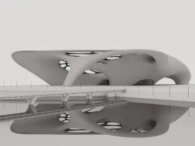 Futuristic building 32 3D model