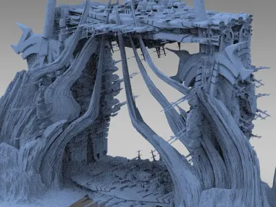 Mars Sci-Fi Monolith Massive structure 2  3D model