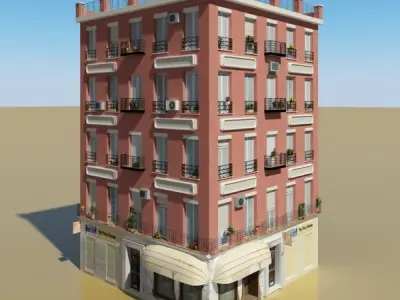 Photorealistic Low Poly Building 3D model