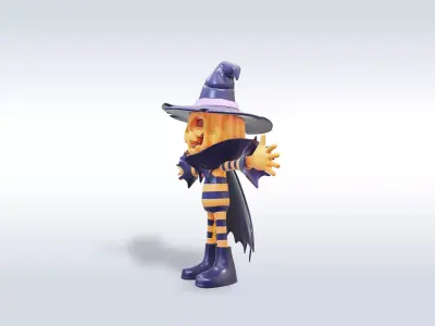 Jolly Pumpkin halloween Character 3D model 3D model