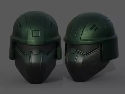 Helmet scifi military combat 3d futuristic technology fantasy  Low-poly 3D model