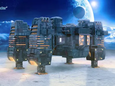 Sci-Fi Gagarin Eligius Prisoner Transport SpaceShip 3D model