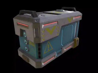 Sci-fi box Low-poly 3D model order