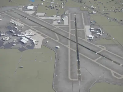 Spokane Airport Low-poly 3D model