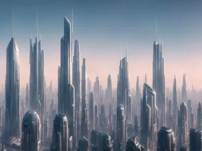 36 Futuristic Cities 3D model