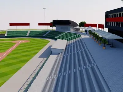 Armin Wolf Arena - Germany Baseball Low-poly 3D model