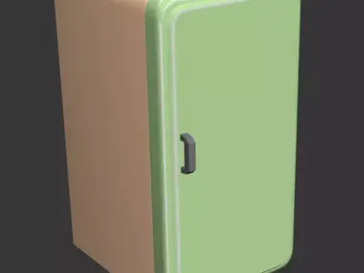 retro fridge Low-poly 3D model