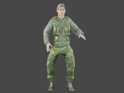 Army Soldier Low-poly 3D model